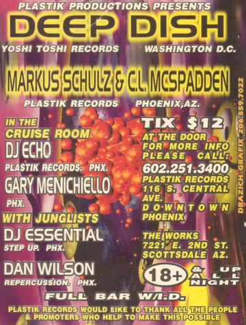 Deep Dish flyer, The Works, 7221 E. 2nd St., Scottsdale, Date unknown