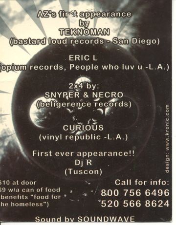 AZ's first appearance flyer, Arizona, Date unknown