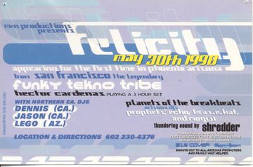 Felicity flyer, Phoenix, May 30, 1998