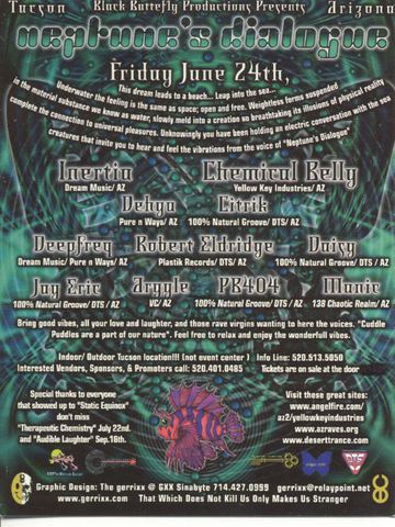 Neptune's Dialogue flyer, Tucson, June 24, 1994 (best guess)