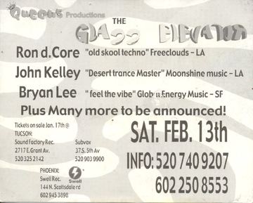 The Glass Elevator flyer, Arizona, February 13, 1999