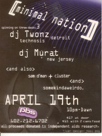 Minimal Nation 3 flyer, Arizona, April 19, 1997 (year estimated)