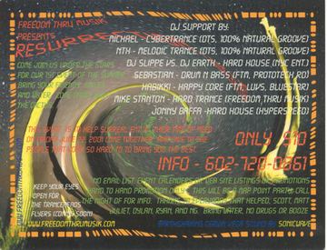 Resurrect flyer, Arizona, June 22, 2001
