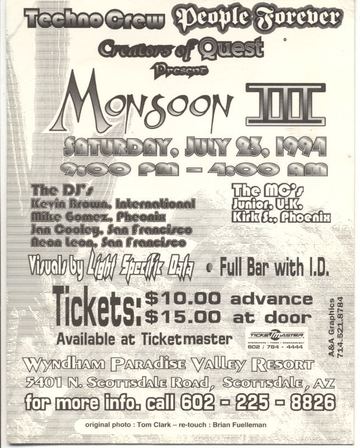 Monsoon III flyer, Wyndham Paradise Valley Resort, 5401 N. Scottsdale Road, Scottsdale, July 23, 1994