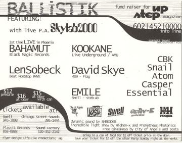Ballistik flyer, Arizona, c. 1997