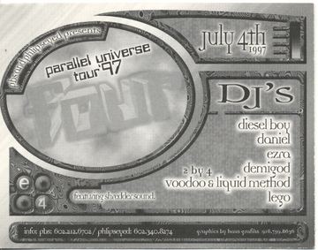 Parallel Universe Tour '97 flyer, Arizona, July 4, 1997
