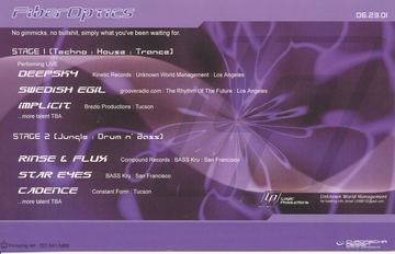 FiberOptics flyer, Arizona, June 23, 2001
