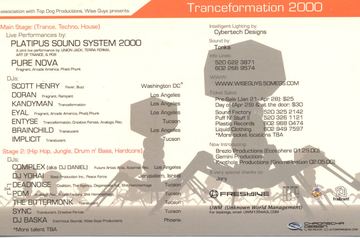 Tranceformation 2000 flyer, Arizona, 2000