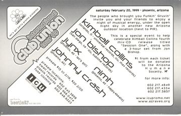 International Club Union Tour 99 (Session One) flyer, Phoenix, February 20, 1999