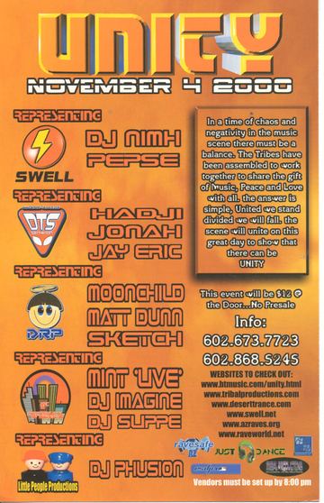 Unity flyer, Arizona, November 4, 2000