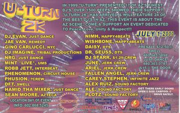 U-Turn 2K flyer, Arizona, July 1, 2000
