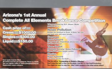 Arizona's 1st Annual Complete All Elements Breakdance Competition flyer, Arizona, Date unknown