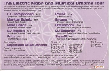 The Electric Moon and Mystical Dreams Tour flyer, Tucson, c. 1999