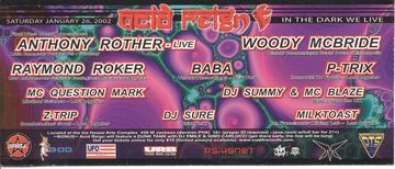 Acid Reign: In the Dark We Live flyer, Ice House Arts Complex, Phoenix, January 26, 2002