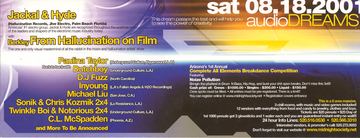 audioDREAMS flyer, Tucson, August 18, 2001