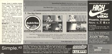 Simple #2 (Groove Tribe, High on the Vibe) flyer, Phoenix, November, year unknown