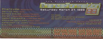 TranceFormation 99 (The Millenium Party) flyer, The Pima County Fairgrounds, Tucson, March 27, 1999