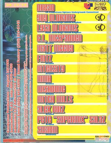 Candyman Productions flyer, Arizona, August 29, 1998