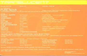 Translucent flyer, Tucson, August 14, 1999