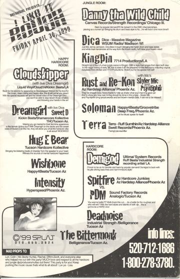 I Like It Rough flyer, Tucson, April 30, 1999