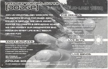 Lets Get the Hell Outta (DODGE) flyer, Tucson, May 1998