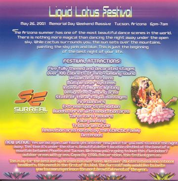 Liquid Lotus Festival flyer, Tucson, May 26, 2001