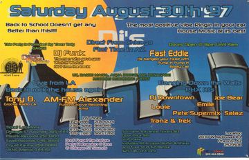 Chicago Street Sounds flyer, 2030 W. McDowell Rd., Phoenix, August 30, 1997
