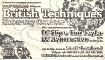 British Techniques flyer, Tucson, October 18, 1997