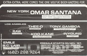 Omar Santana flyer, Tucson, c. 1999