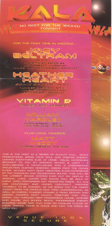 KALA: No Rest for the Wicked Tonight flyer, Tucson, Date unknown