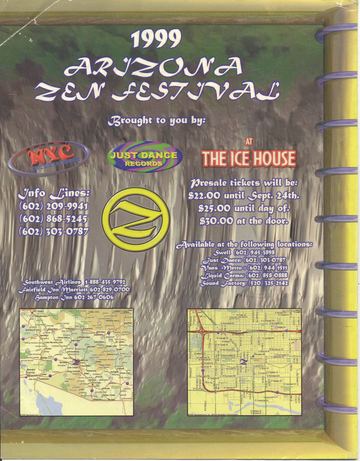 1999 Arizona Zen Festival flyer, The Ice House, Arizona, 1999