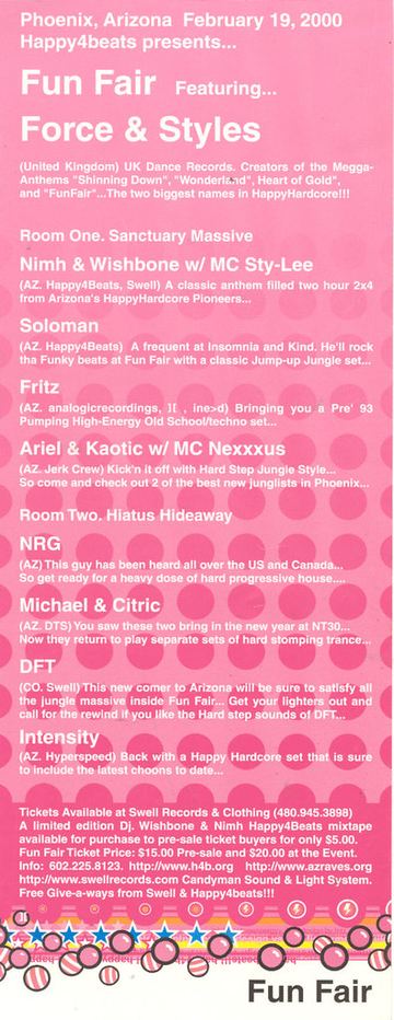 Fun Fair flyer, Phoenix, February 19, 2000