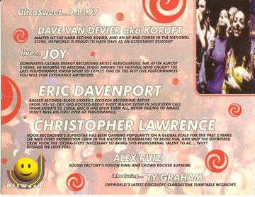 UltraSweet flyer, Tucson, September 13, 1997
