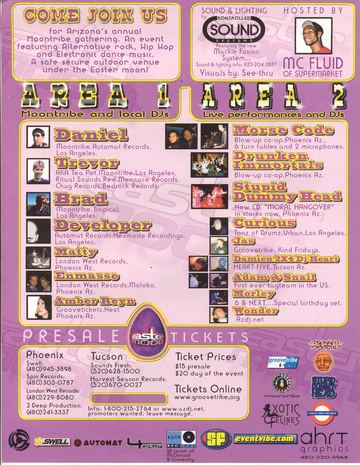 Moontribe flyer, Arizona, Date unknown