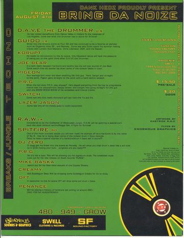 Bring Da Noize flyer, Arizona, August 4, 2000
