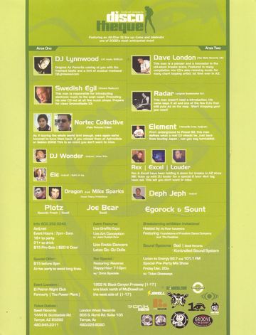 Disco Theque flyer, El Patron Night Club (formerly The Power Plant), Arizona, December 20, 1996 (best guess)