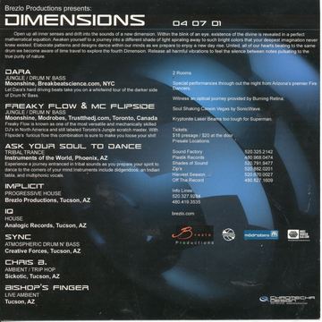 Dimensions flyer, Arizona, April 7, 2001