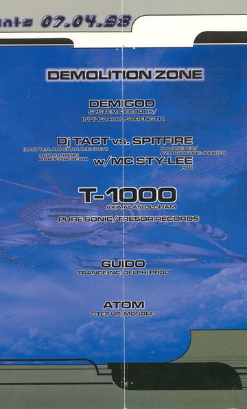 Demolition Zone flyer, Arizona, July 4, 1993