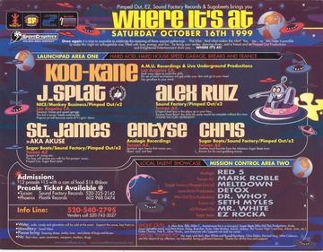 Where It's At flyer, Arizona, October 16, 1999