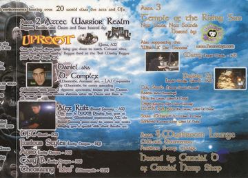 Aztec Warrior Realm / Temple of the Rising Sun / Mushroom Lounge flyer, Arizona, Date unknown