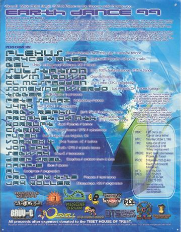 Earth Dance 99 flyer, Arizona, October 2, 1999