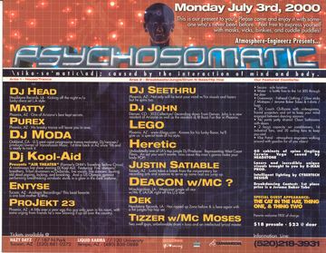 Psychosomatic flyer, Arizona, July 3, 2000