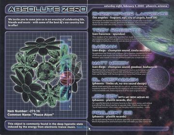 Absolute Zero flyer, Phoenix, February 5, 2000