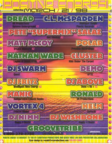 Positive Energy flyer, Arizona, March 21, 1998