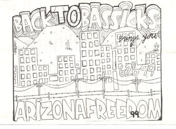 Back to Bassicks flyer, Arizona, June 26, 1999