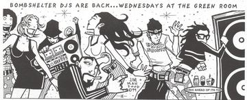 Bombshelter DJs Are Back flyer, The Green Room, Arizona, 1999