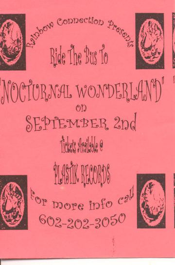 Nocturnal Wonderland flyer, Arizona, September 2, year unknown