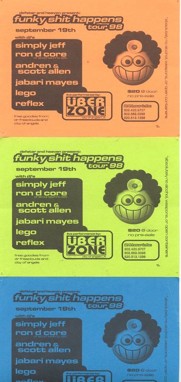 Funky Shit Happens Tour 98 flyer, Arizona, September 19, 1998