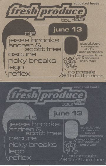 Fresh Produce Tour 98 flyer, Arizona, June 13, 1998