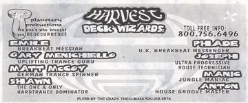 Harvest Deck Wizards flyer, Arizona, Date unknown